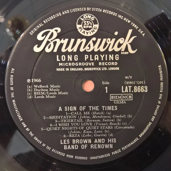 Les Brown And His Band Of Renown - A Sign Of The Times (LP, Album, Mono) - Image 3