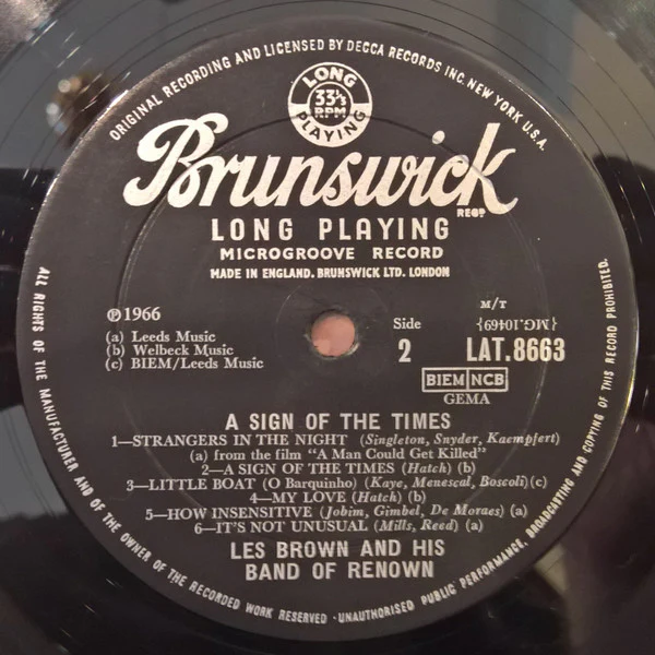 Les Brown And His Band Of Renown - A Sign Of The Times (LP, Album, Mono) - Image 4