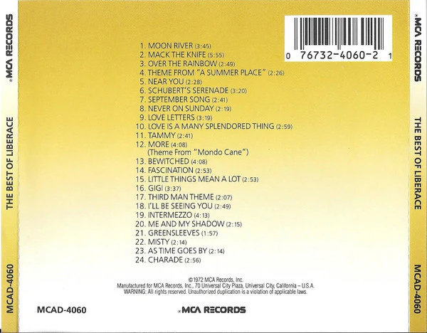 Liberace - The Best Of Liberace (CD, Comp) - Image 2