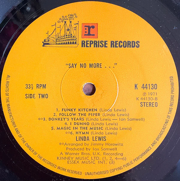 Linda Lewis - 'Say No More...' (LP, Album) - Image 4