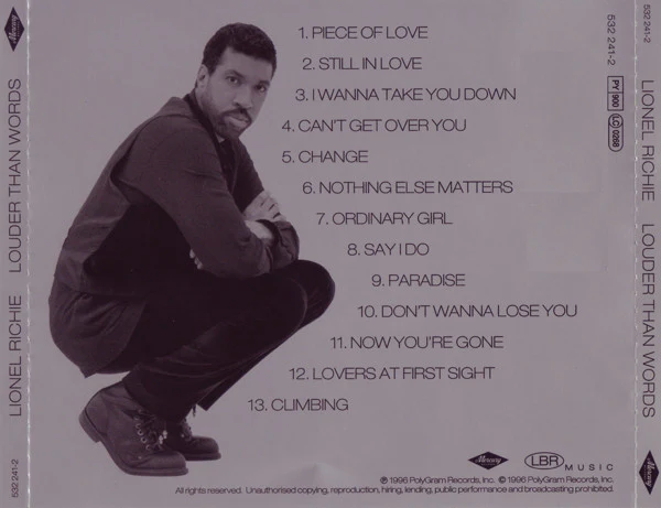 Lionel Richie - Louder Than Words (CD, Album) - Image 2