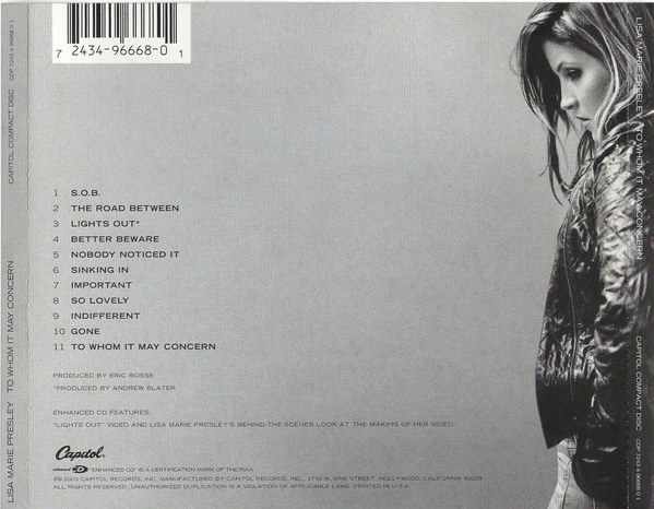 Lisa Marie Presley - To Whom It May Concern (CD, Album, Enh) - Image 4