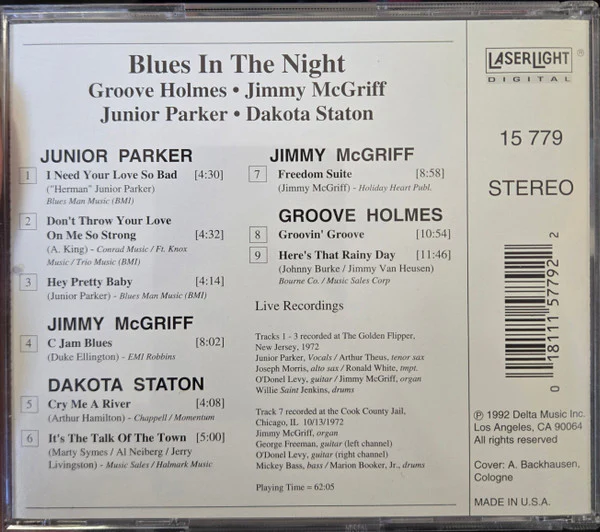 Little Junior Parker / Jimmy McGriff / Dakota Staton / Richard "Groove" Holmes - Blues In The Night (CD, Comp) - Image 5