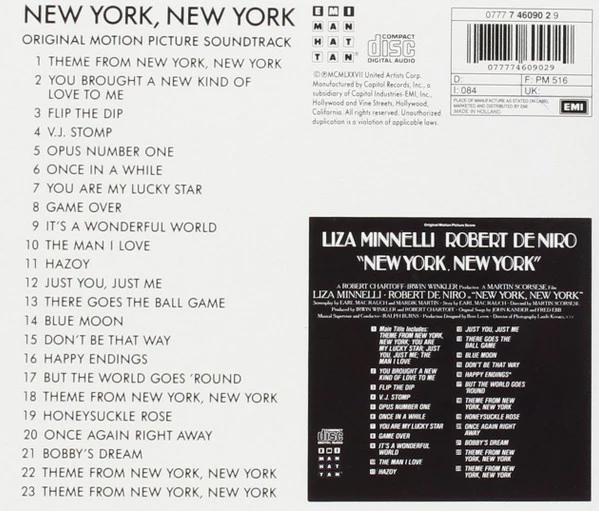 Liza Minnelli, Robert De Niro - New York, New York (Original Motion Picture Score) (CD, Album, RE) - Image 2