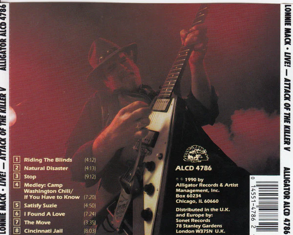 Lonnie Mack - Live! - Attack Of The Killer V (CD, Album, RM, RP) - Image 2