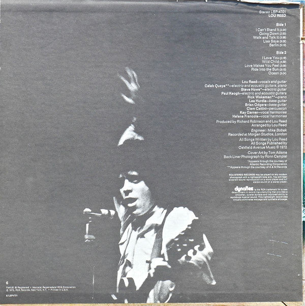 Lou Reed - Lou Reed (LP, Album, Ind) - Image 2