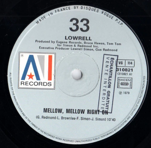 Lowrell* - Mellow, Mellow Right On / Overdose (12", Maxi) - Image 3