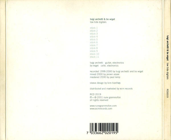 Luigi Archetti / Bo Wiget - Low Tide Digitals (CD, Album) - Image 2