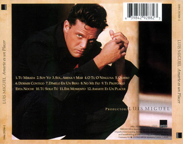 Luis Miguel - Amarte Es Un Placer (CD, Album) - Image 2