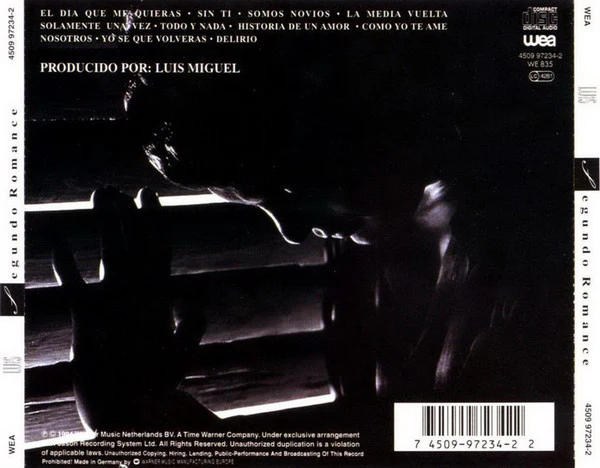 Luis Miguel - Segundo Romance (CD, Album) - Image 2