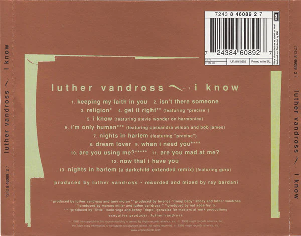 Luther Vandross - I Know (CD, Album) - Image 2