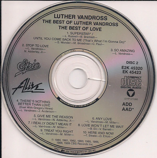 Luther Vandross - The Best Of Luther Vandross...The Best Of Love (2xCD, Album, Comp, RM) - Image 4