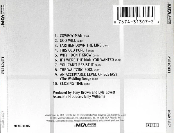Lyle Lovett - Lyle Lovett (CD, Album, RE) - Image 2