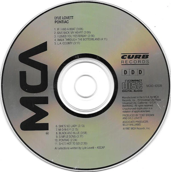 Lyle Lovett - Pontiac (CD, Album) - Image 3