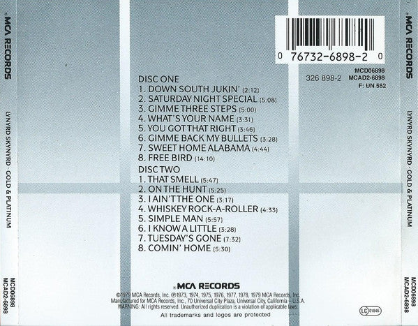 Lynyrd Skynyrd - Gold & Platinum (2xCD, Comp, RE) - Image 2