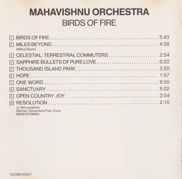 Mahavishnu Orchestra - Birds Of Fire (CD, Album, RE) - Image 4