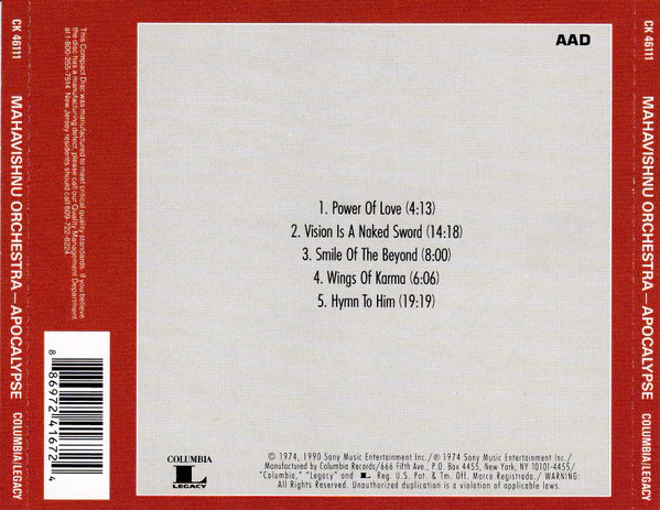 Mahavishnu Orchestra With The London Symphony Orchestra, Michael Tilson Thomas - Apocalypse (CD, Album, RE, RM) - Image 2