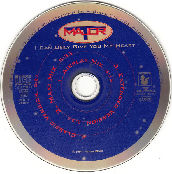 Major T. - I Can Only Give You My Heart (CD, Maxi) - Image 4