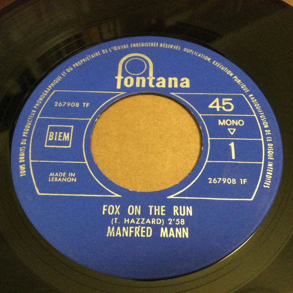 Manfred Mann - Fox On The Run (7", Single, Mono)