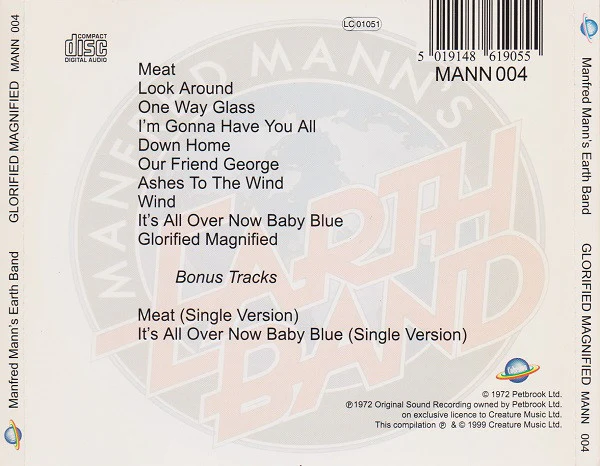 Manfred Mann's Earth Band - Glorified Magnified (CD, Album, RE, RM) - Image 2