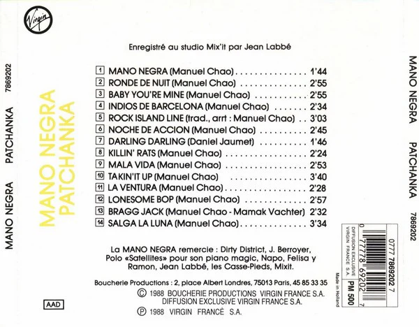 Mano Negra - Patchanka (CD, Album, RE) - Image 2