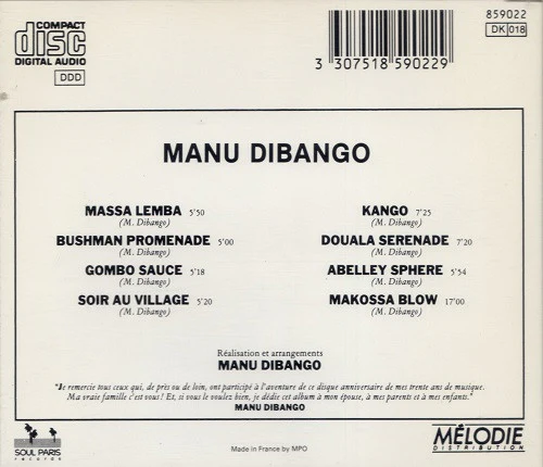 Manu Dibango - Afrijazzy (CD, Album) - Image 2