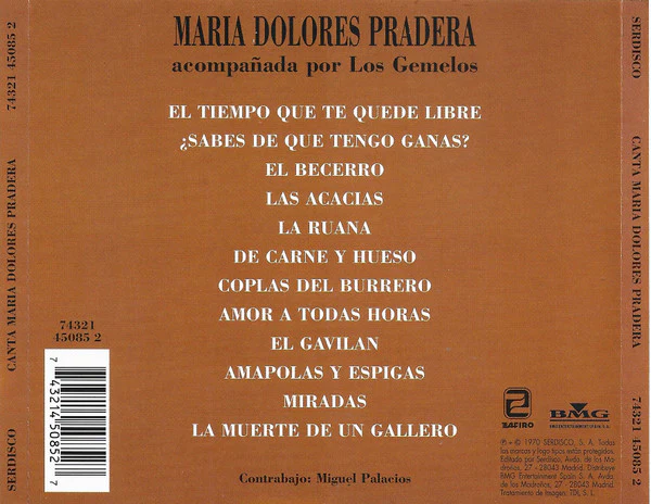 María Dolores Pradera* - Canta María Dolores Pradera (CD, Album, RE) - Image 2