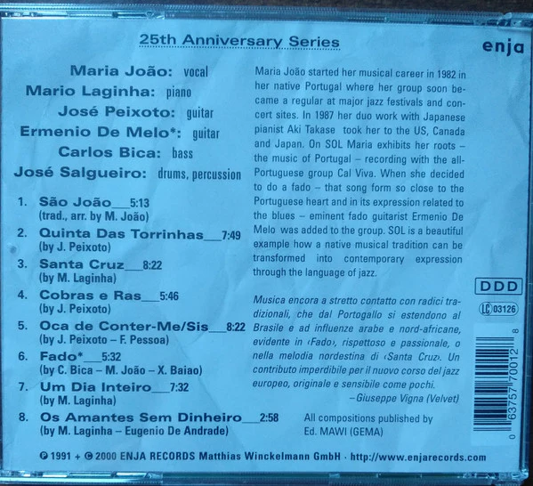 Maria João & Grupo Cal Viva - Sol (CD, Album, RE) - Image 2