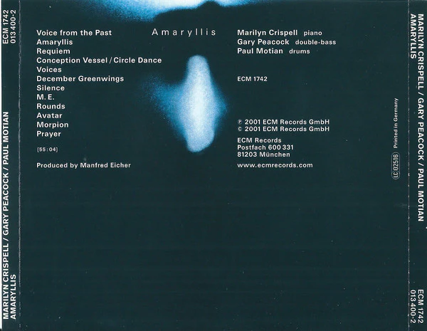 Marilyn Crispell / Gary Peacock / Paul Motian - Amaryllis (CD, Album) - Image 3