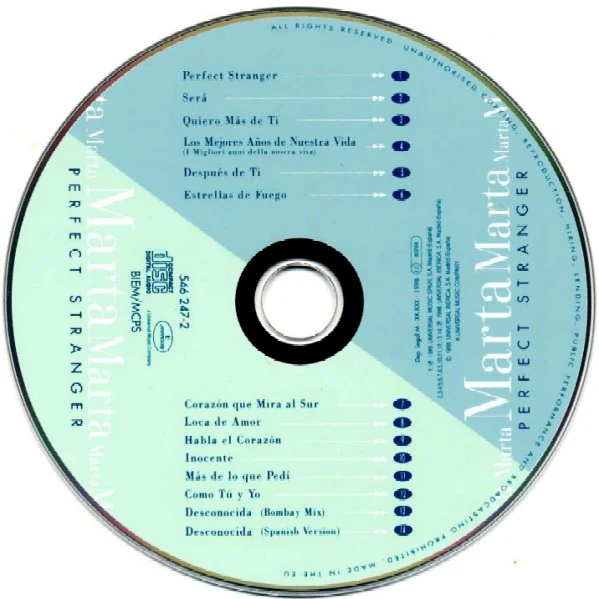 Marta Sánchez - Perfect Stranger (CD, Album) - Image 3