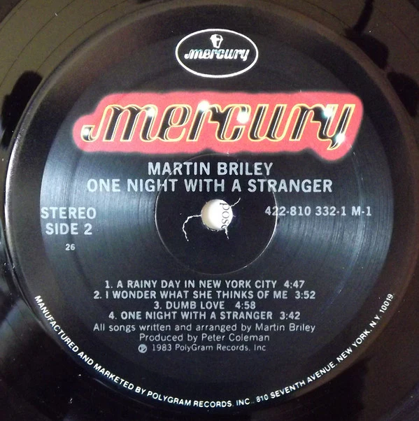 Martin Briley - One Night With A Stranger (LP, Album, PRC) - Image 4