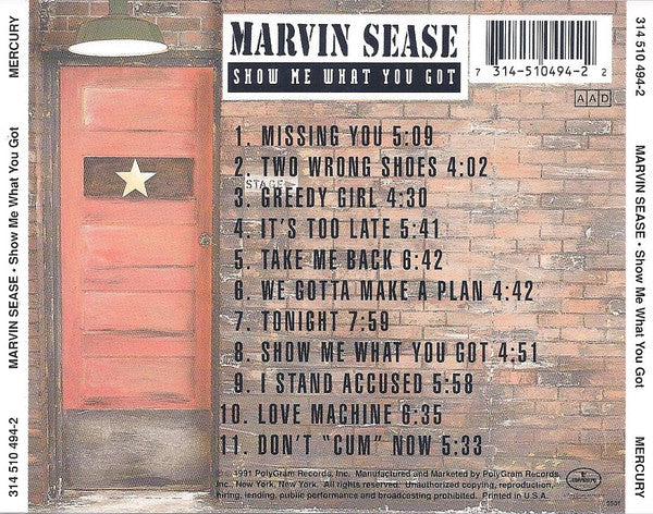 Marvin Sease - Show Me What You Got (CD, Album) - Image 2