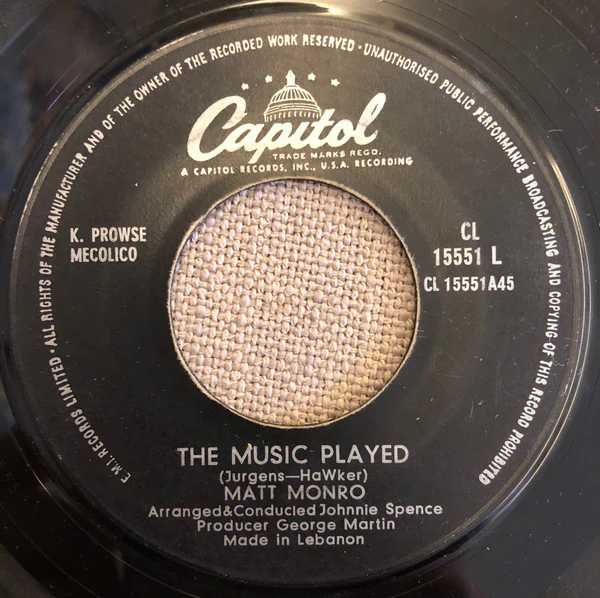 Matt Monro - The Music Played (7", Single) - Image 2