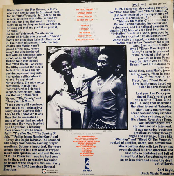 Max Romeo & The Upsetters - War Ina Babylon (LP, Album, RE) - Image 2