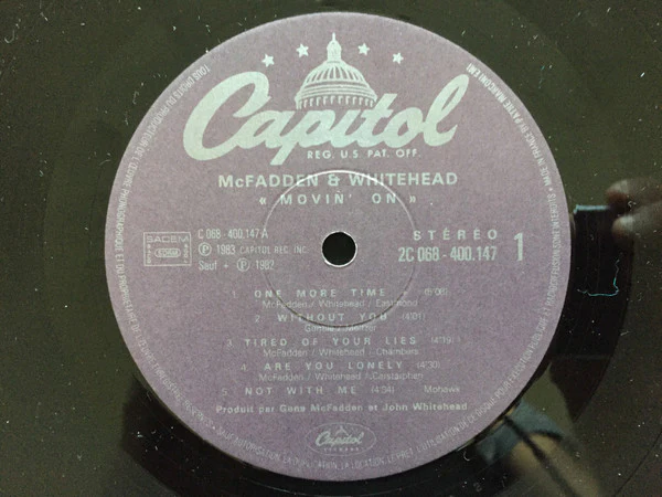 McFadden & Whitehead - Movin' On (LP, Album) - Image 3