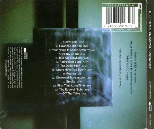 Medeski Martin And Wood* - Uninvisible (CD, Album, Dig) - Image 2