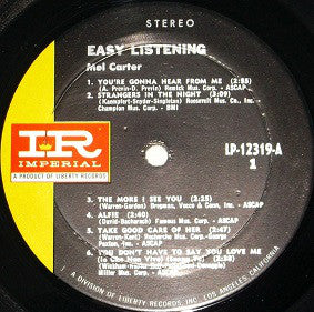 Mel Carter - Easy Listening (LP, Album) - Image 3