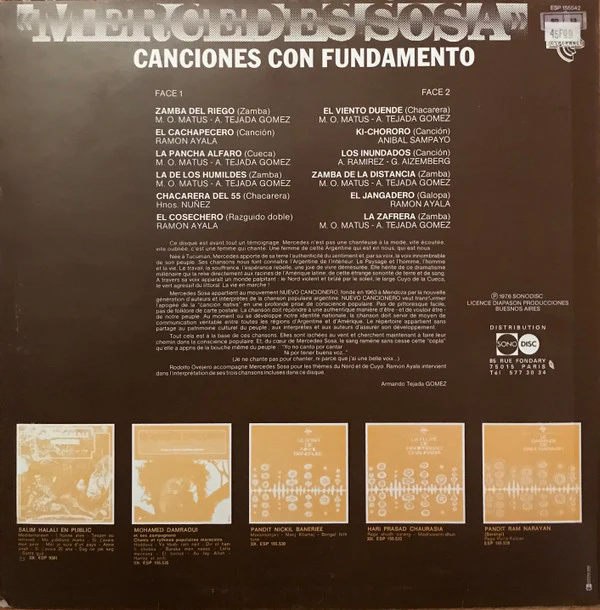Mercedes Sosa - Canciones Con Fundamento (LP, RE) - Image 2