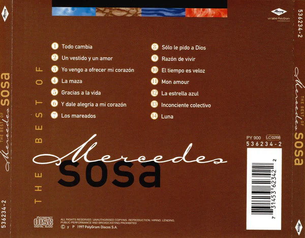 Mercedes Sosa - The Best Of Mercedes Sosa (CD, Comp) - Image 2