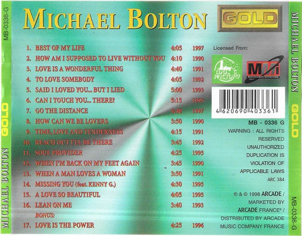 Michael Bolton - Gold (CD, Comp, Unofficial) - Image 3
