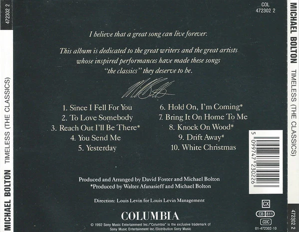 Michael Bolton - Timeless (The Classics) (CD, Album) - Image 2