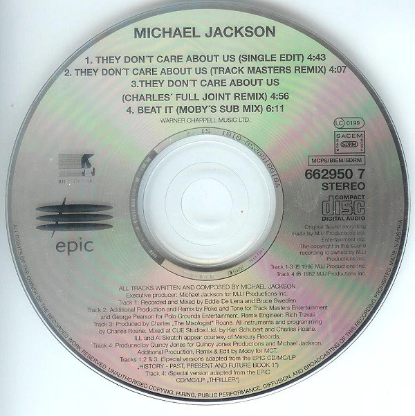 Michael Jackson - They Don't Care About Us / Beat It (CD, Single, CD2) - Image 3
