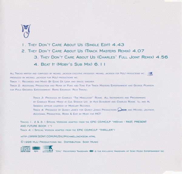 Michael Jackson - They Don't Care About Us / Beat It (CD, Single, CD2) - Image 5