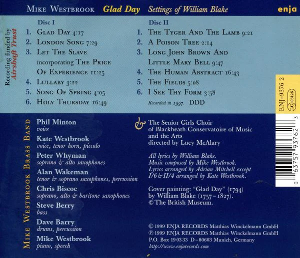 Mike Westbrook - Glad Day (Settings Of William Blake) (2xCD, Album) - Image 2
