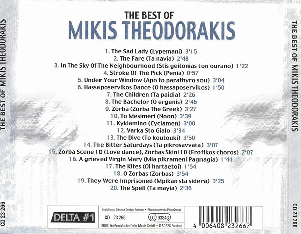 Mikis Theodorakis - The Best of Mikis Theodorakis (CD, Comp) - Image 2