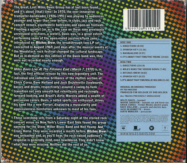Miles Davis - Live At The Fillmore East (March 7, 1970) - It's About That Time (2xCD, Album) - Image 4