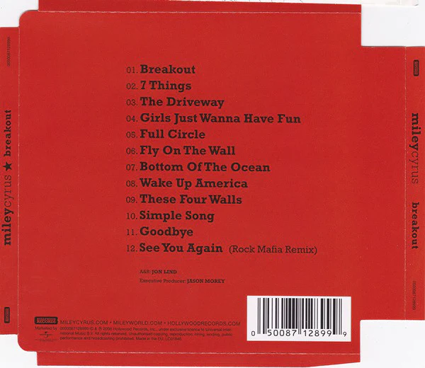 Miley Cyrus - Breakout (CD, Album, Sup) - Image 2