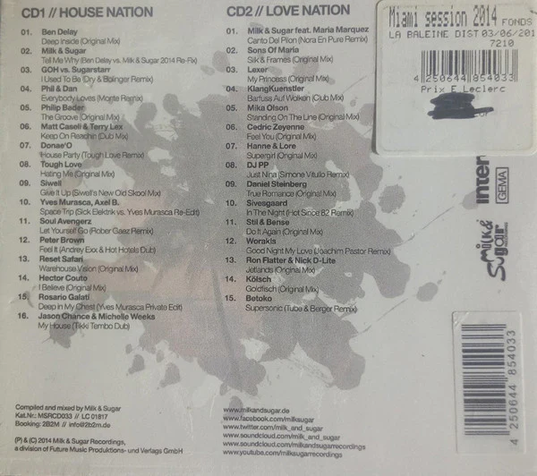Milk & Sugar - Miami Sessions 2014 (2xCD, Comp, Mixed) - Image 2