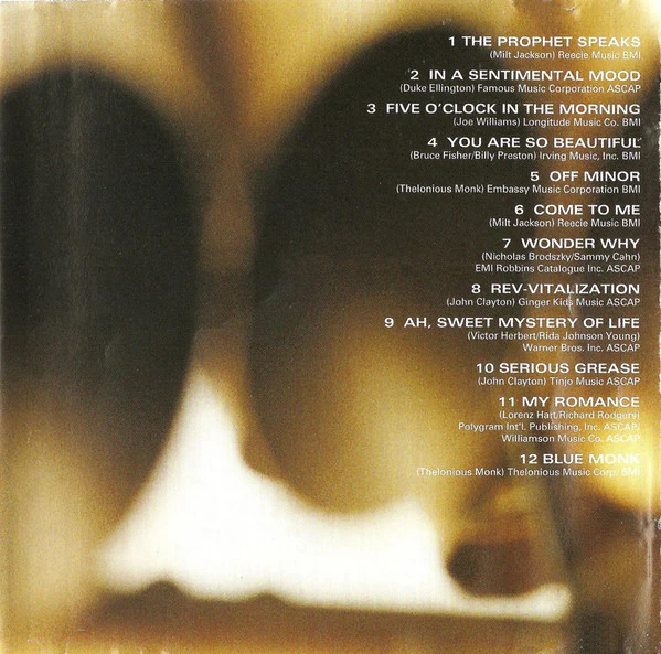 Milt Jackson With Joshua Redman And Joe Williams - The Prophet Speaks (CD, Album) - Image 4