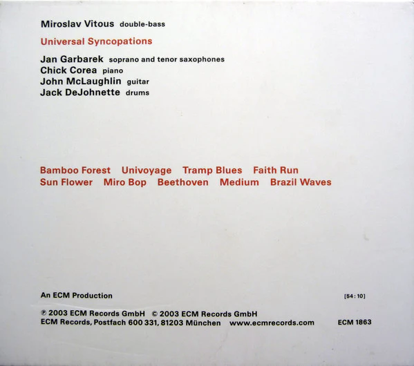 Miroslav Vitous - Universal Syncopations (CD, Album) - Image 2